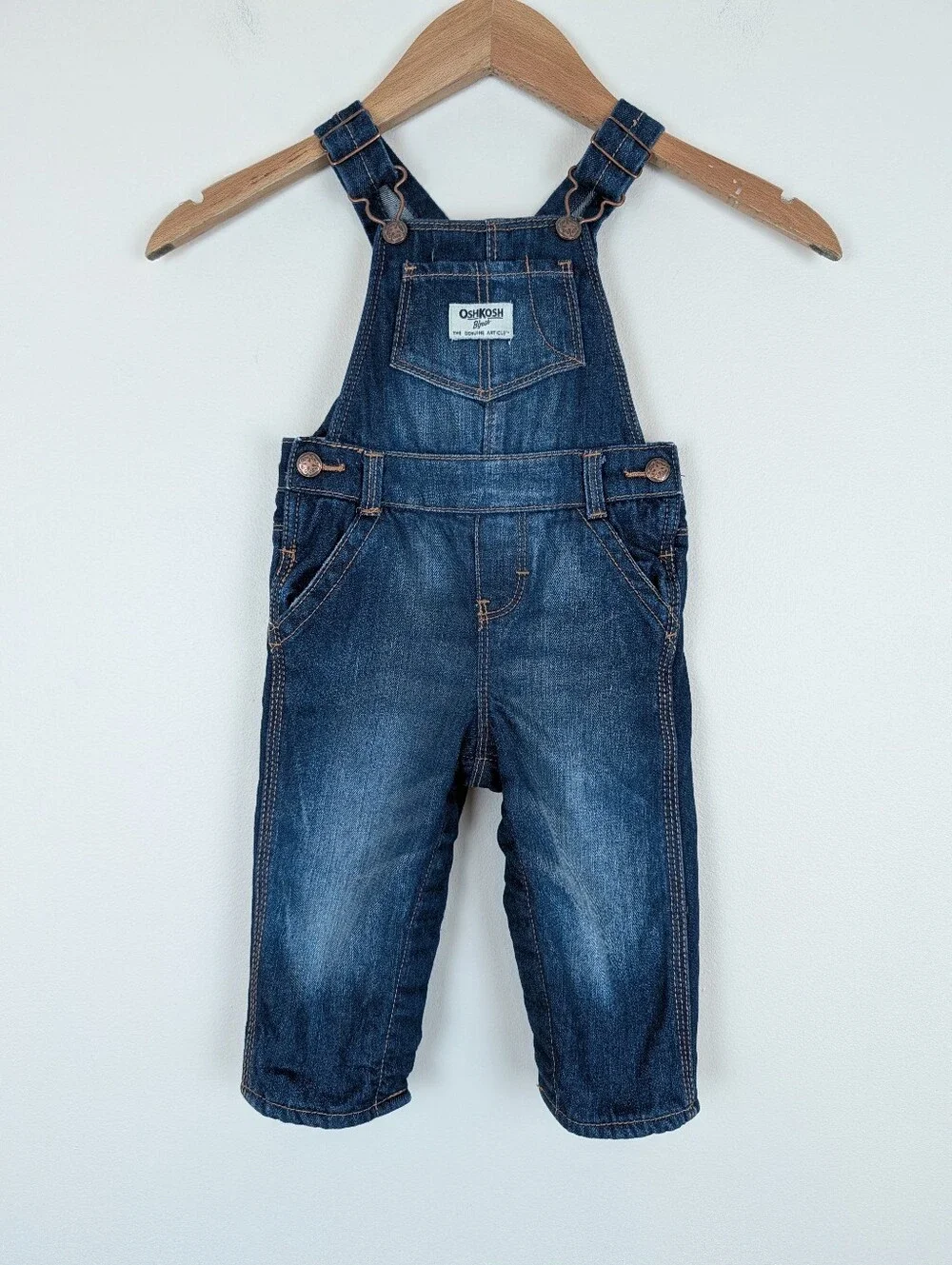 OshKosh B'gosh Fleece Lined Denim Vestback Overalls